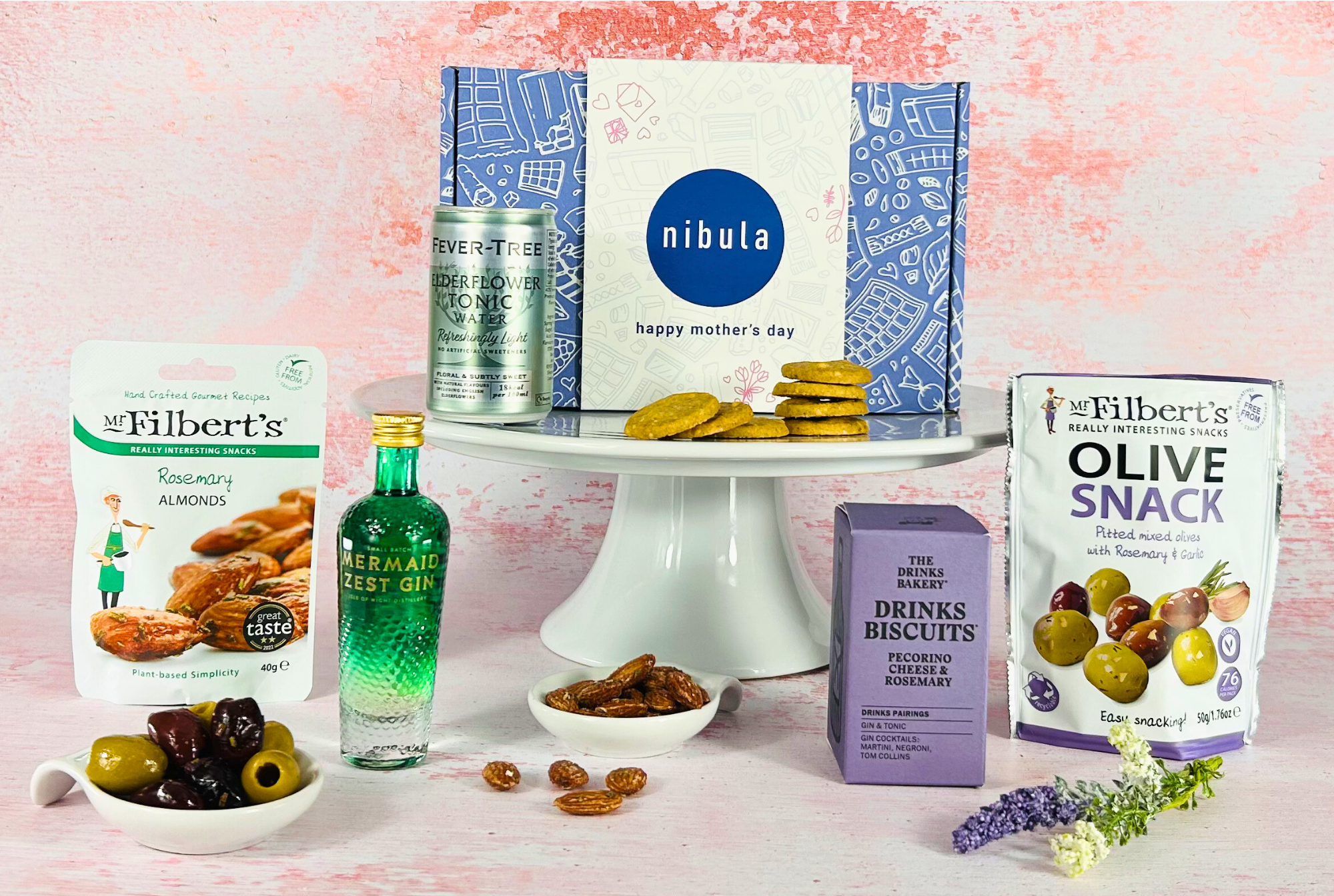 Mother’s Day Mermaid Zest Gin & Savoury Treats Gift Box - nibula
