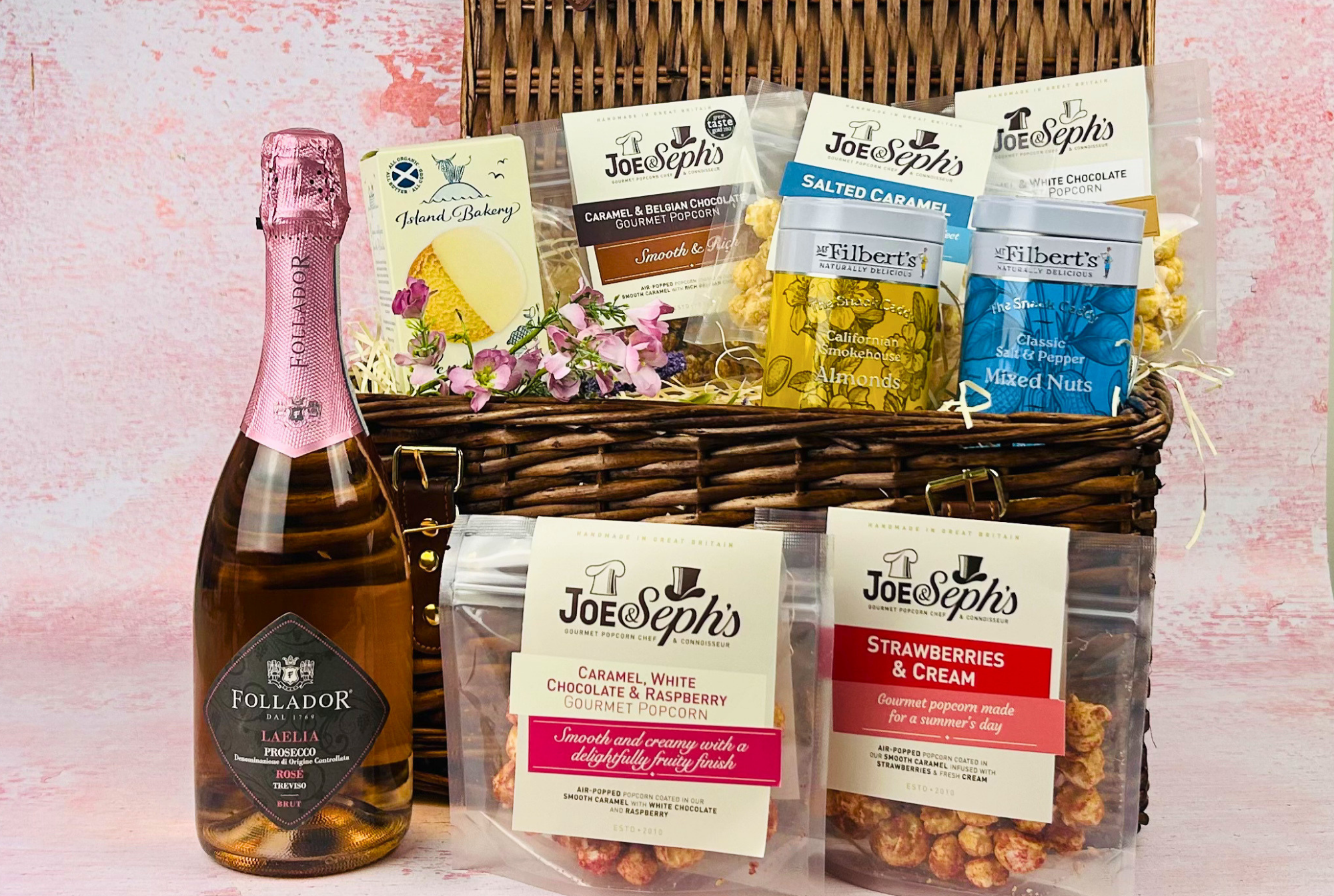 Rosé Prosecco and Gourmet Treats Hamper - nibula